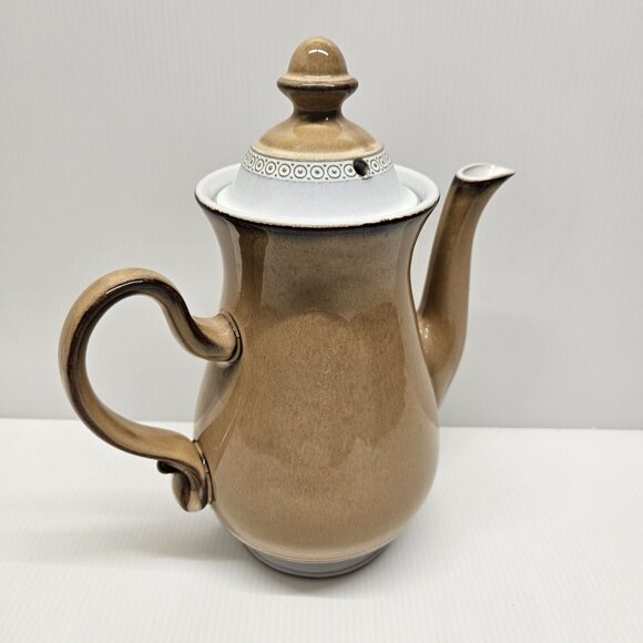 Denby Langley Seville Brown Stoneware Coffee Pot With Lid England - Picture 1 of 8